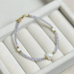 Anklets | Isabella Purple Beaded & Freshwater Pearl Anklet – Womens Anklets Anklets