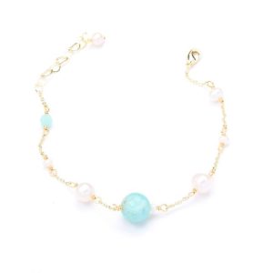 Anklets | Sabrina Amazonite & Pearl Beaded Silver Anklet – Womens Anklets Anklets