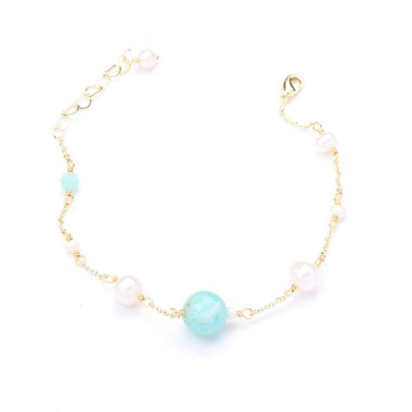 Anklets | Sabrina Amazonite & Pearl Beaded Silver Anklet – Womens Anklets Anklets