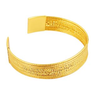 Bracelets | Hazel Textured Domed Plated Bangle – Womens Bracelets Bracelets