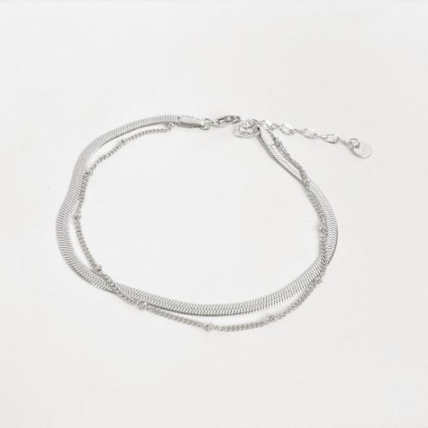 Bracelets | Helena Multi Row Mixed Chain Silver Plated Bracelet – Womens Bracelets Bracelets