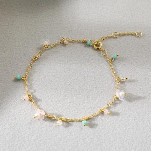 Bracelets | Mae Apatite, Amazonite & Freshwater Pearl Silver Chain Bracelet – Womens Bracelets Bracelets