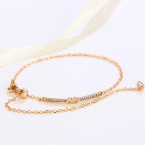 Bracelets | Maeve Engraved Bar Plated Chain Bracelet – Womens Bracelets Bracelets