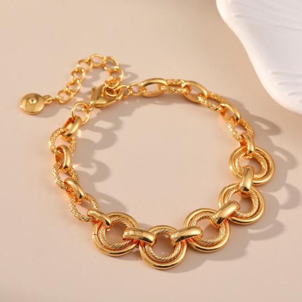 Bracelets | Mila Chunky Circular Tone Chain Bracelet – Womens Bracelets Bracelets