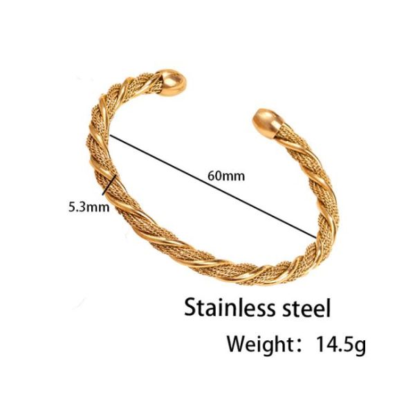 Bracelets | Sia Twisted & Plaited Tone Cuff Bangle – Womens Bracelets Bracelets