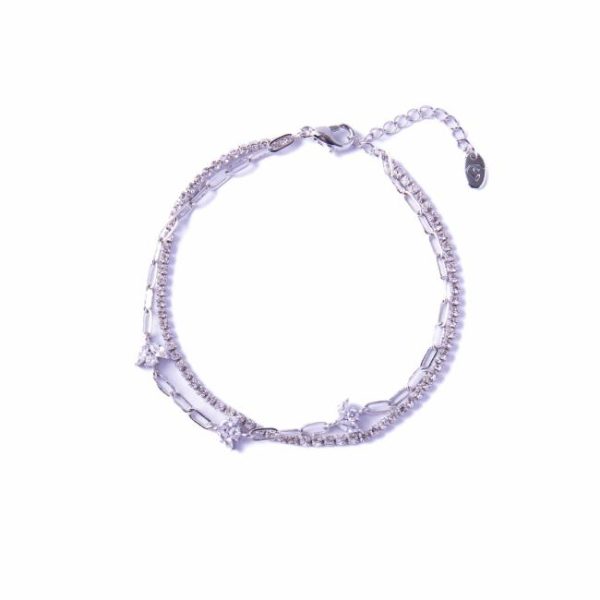 Bracelets | Ula Pearl & Stone Silver Layered Chain Bracelet – Womens Bracelets Bracelets