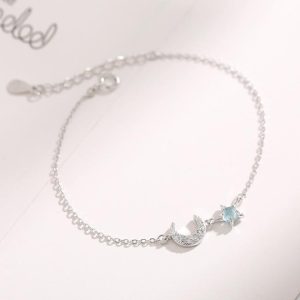 Bracelets | Varda Opalite Heart Silver Charm Bracelet – Womens Bracelets Bracelets