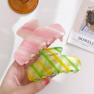 Claw Clips | India Stripe Hair Claw Clip – Womens Claw Clips Claw Clips