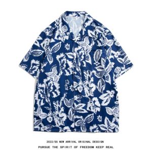 Co-ord Sets | Monochrome Tropical Print Shirt – Womens Shirts Co-ord Sets