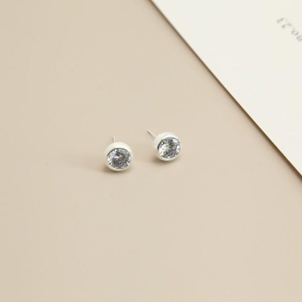 Earrings | Abigail Clear Silver Stud Earrings – Womens Earrings Earrings