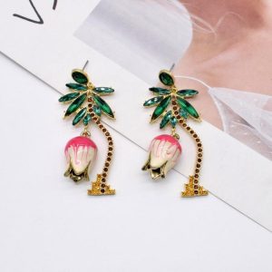 Earrings | Alba Palm Tree & Sun Drop Earrings – Womens Earrings Earrings