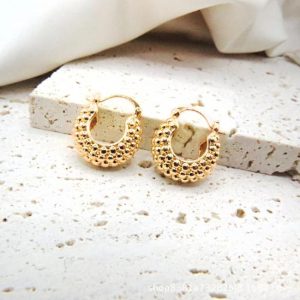 Earrings | Amelia Tone Nugget Hoop Earrings – Womens Earrings Earrings