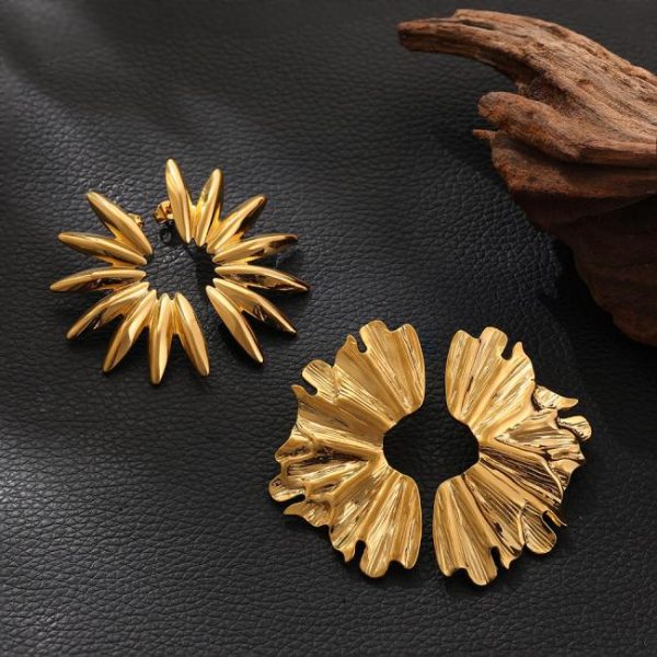 Earrings | Amie Leaf Tone Statement Stud Earrings – Womens Earrings Earrings