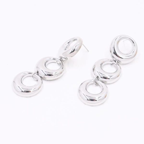 Earrings | Anatola Textured Double Disc Silver Drop Earrings – Womens Earrings Earrings