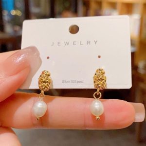 Earrings | Angie Molten Faux Pearl Tone Drop Earrings – Womens Earrings Earrings