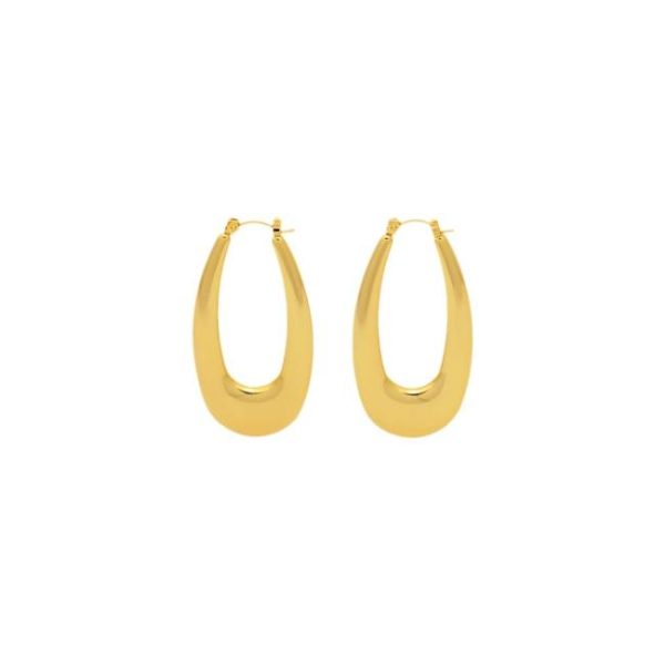 Earrings | Asher Hammered Oval Silver Tone Hoop Earrings – Womens Earrings Earrings