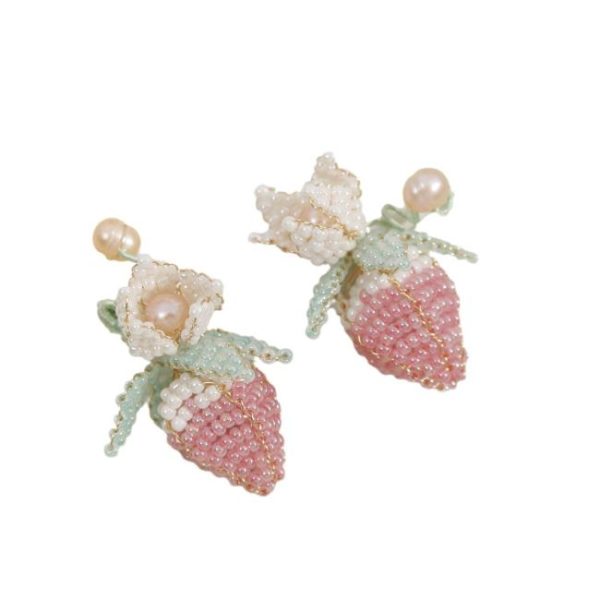 Earrings | Asherah Chain Beaded Flower Drop Earrings – Womens Earrings Earrings