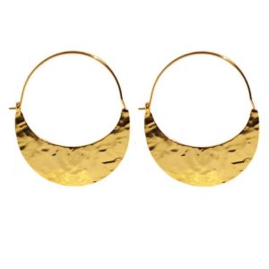 Earrings | Ashia Hammered Semi Circle Tone Hoop Earrings – Womens Earrings Earrings