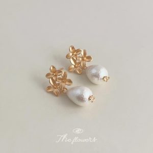 Earrings | Athena Flowers & Faux Pearl Drop Earrings – Womens Earrings Earrings