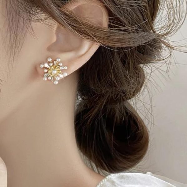 Earrings | Atlas Faux Pearl & Glass Cluster Stud Earrings – Womens Earrings Earrings