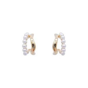 Earrings | Audrey & Faux Pearl Hoop Earrings – Womens Earrings Earrings