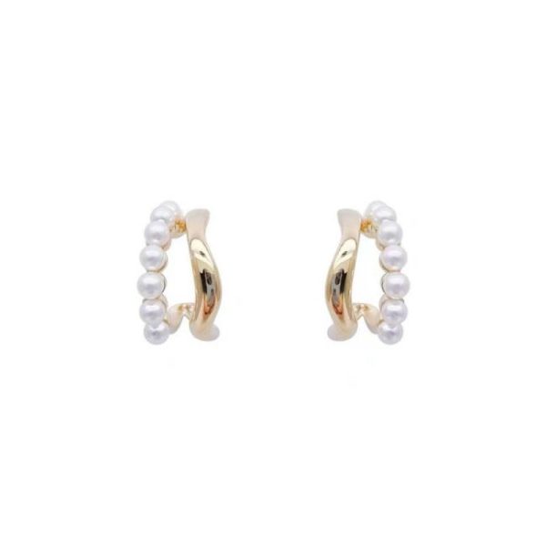 Earrings | Audrey & Faux Pearl Hoop Earrings – Womens Earrings Earrings