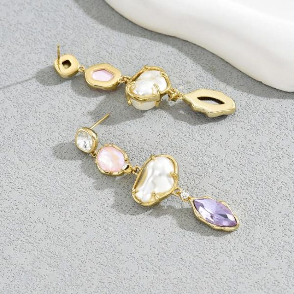 Earrings | Baia Gemstone Statement Drop Earrings – Womens Earrings Earrings