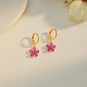 Earrings | Camellia Flower Mismatch Huggie Earrings Set – Womens Earrings Earrings