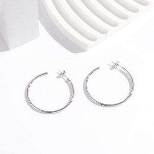 Earrings | Cirque Silver Tone Chunky Statement Hoop Earrings – Womens Earrings Earrings