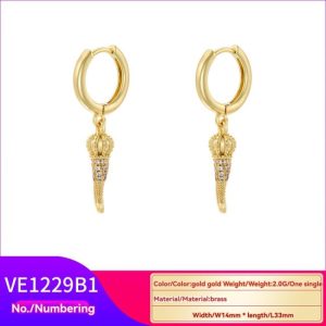 Earrings | Coralia Shell & Seahorse Charm Plated Hoop Drop Earrings – Womens Earrings Earrings