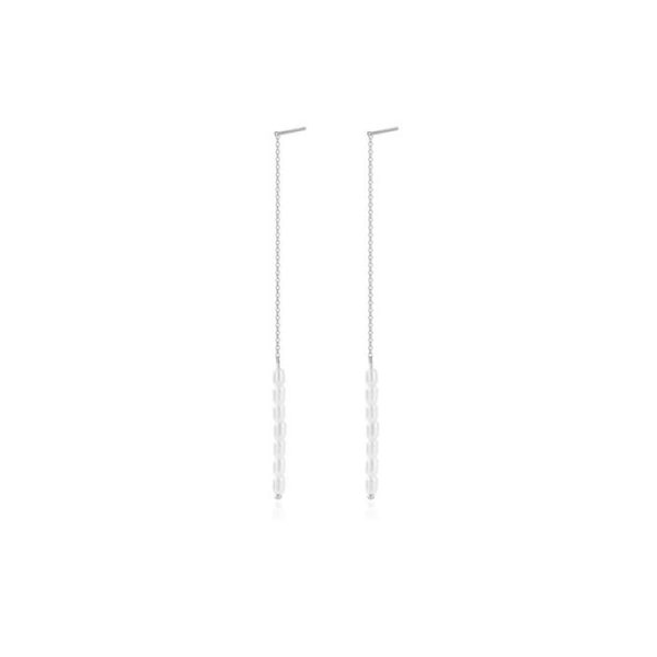 Earrings | Dalis Disc Silver Chain Thread Through Chain Earrings – Womens Earrings Earrings