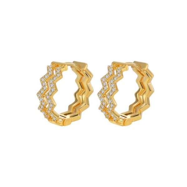 Earrings | Elisha Wavy Ridged Tone Hoop Earrings – Womens Earrings Earrings