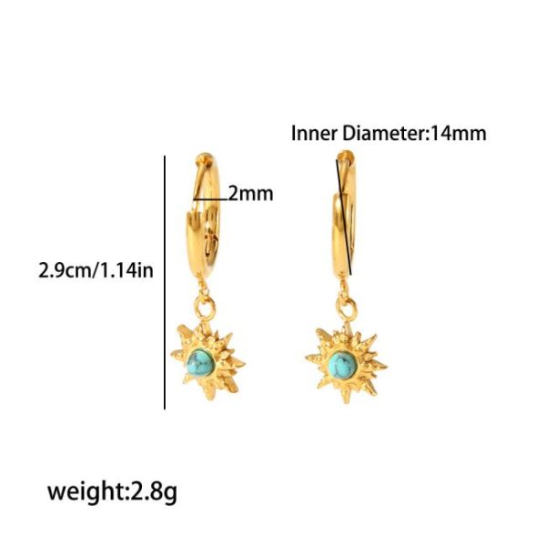 Earrings | Ellis Starburst Drop Huggie Earrings – Womens Earrings Earrings