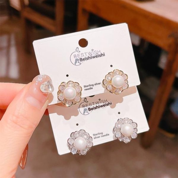 Earrings | Gabriella Mini Bow & Faux Pearl Stud Earrings Set of Four – Womens Earrings Earrings