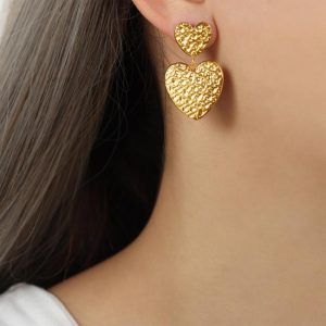 Earrings | Janaki Hammered Leaf Drop Earrings – Womens Earrings Earrings