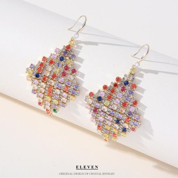 Earrings | Katrina Diamond Ombre Stone Hook Earrings – Womens Earrings Earrings