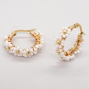 Earrings | Liliana Flowers & Faux Pearl Hoop Earrings – Womens Earrings Earrings