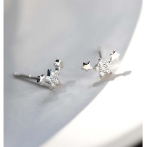 Earrings | Lucina Star Cubic Zirconia & Silver Stud Earrings – Womens Earrings Earrings