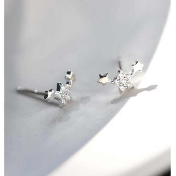 Earrings | Lucina Star Cubic Zirconia & Silver Stud Earrings – Womens Earrings Earrings