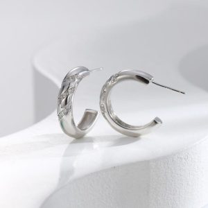 Earrings | Luna Engraved Silver Hoop Earrings – Womens Earrings Earrings