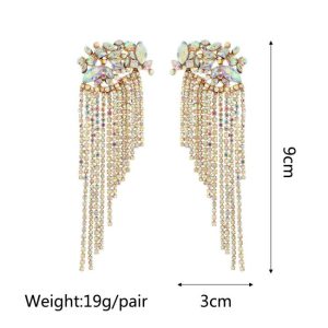 Earrings | Lyria Glass Stone Tassel Drop Earrings – Womens Earrings Earrings