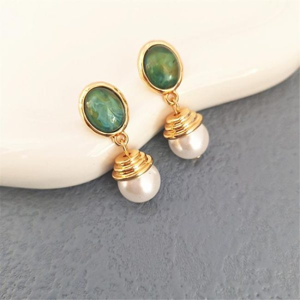 Earrings | Madeline Onyx & Baroque Pearl Plated Drop Earrings – Womens Earrings Earrings