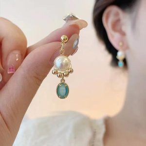 Earrings | Mariah Jade & Pearl Plated Drop Earrings – Womens Earrings Earrings