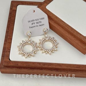 Earrings | Mirri Sunburst Circular Drop Stud Earrings – Womens Earrings Earrings