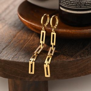 Earrings | Naomi Chain Drop Tone Hook Earrings – Womens Earrings Earrings