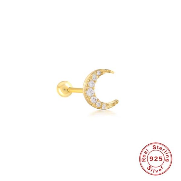 Earrings | Neoma Moon Plated Stud Earrings – Womens Earrings Earrings