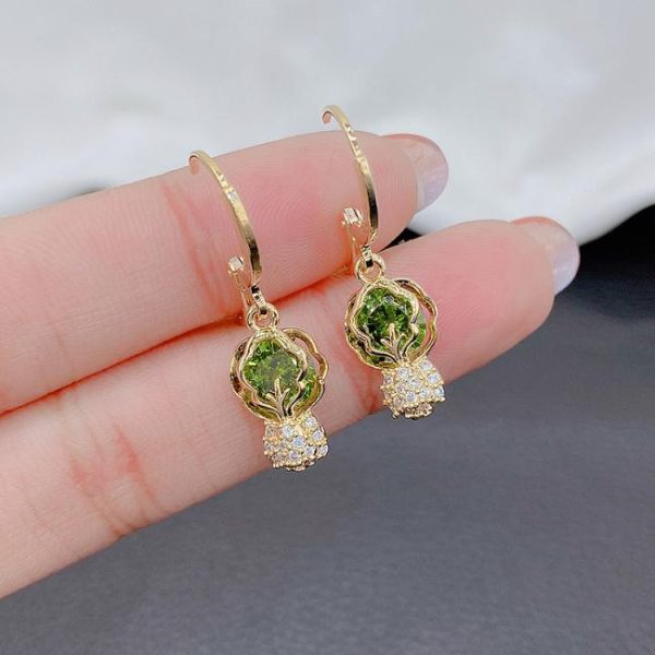 Earrings | Neri Nephrite Jade Plated Drop Earrings – Womens Earrings Earrings