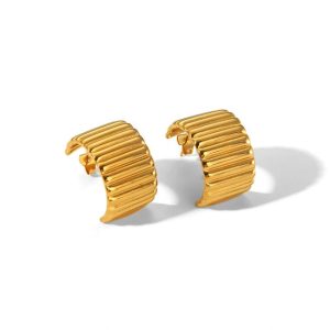 Earrings | Parri Baguette Curved Stud Earrings – Womens Earrings Earrings