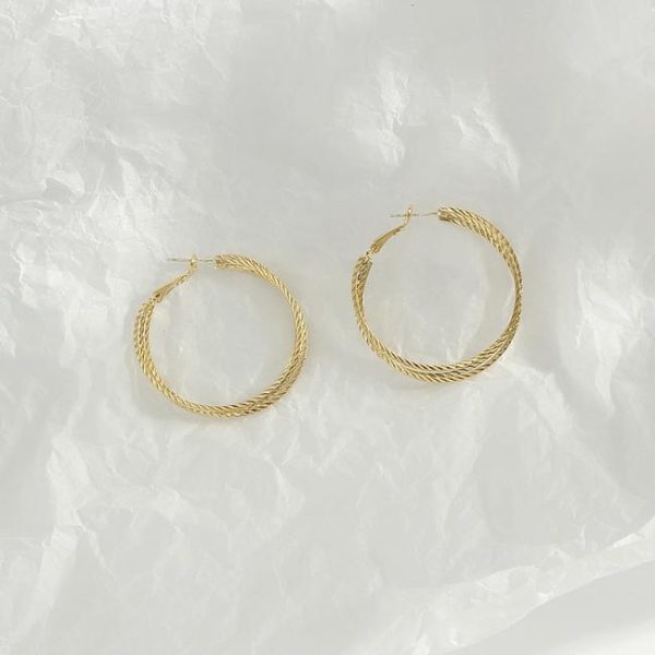 Earrings | Reef Diagonal Silver Hoop Earrings Large – Womens Earrings Earrings