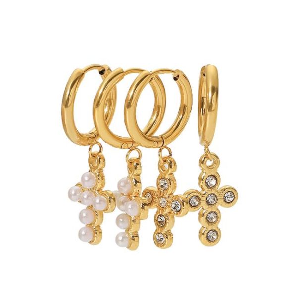 Earrings | Rosaria Faux Pearl Flower Drop Huggie Earrings – Womens Earrings Earrings